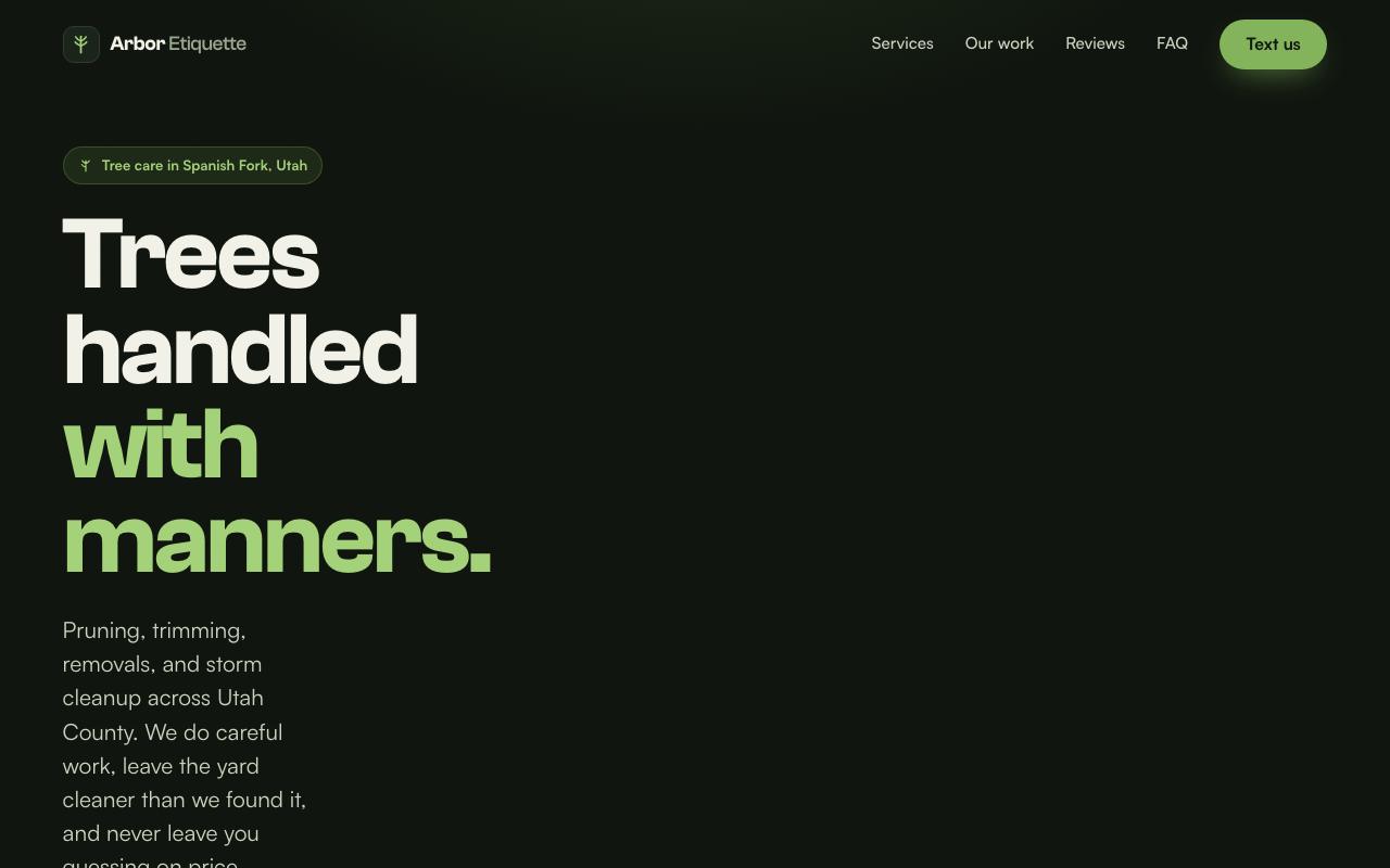 Arbor Etiquette website design