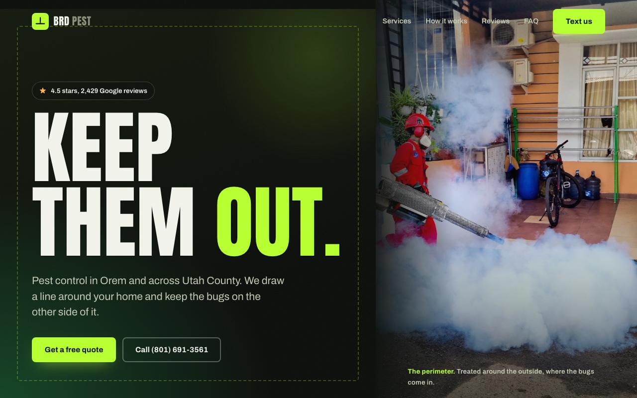 BRD Pest Solutions website design