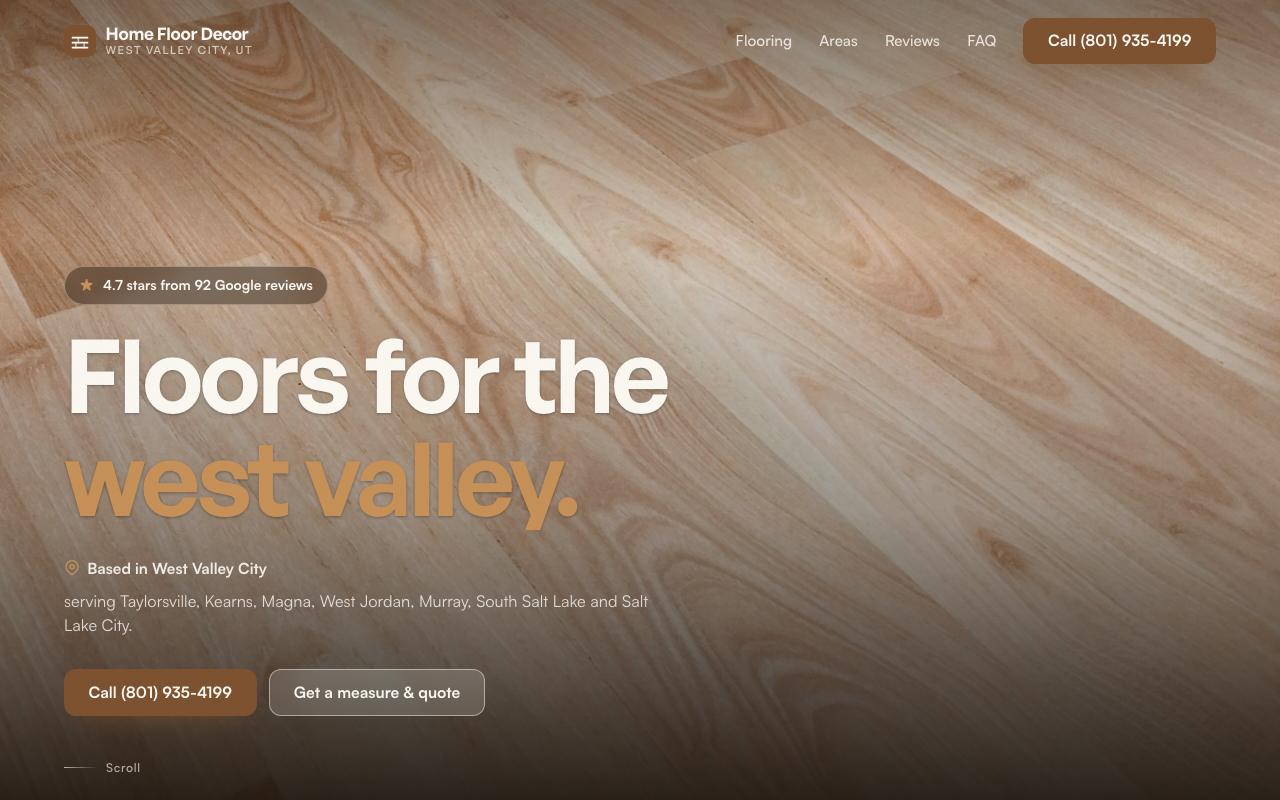 Home floor decor website design