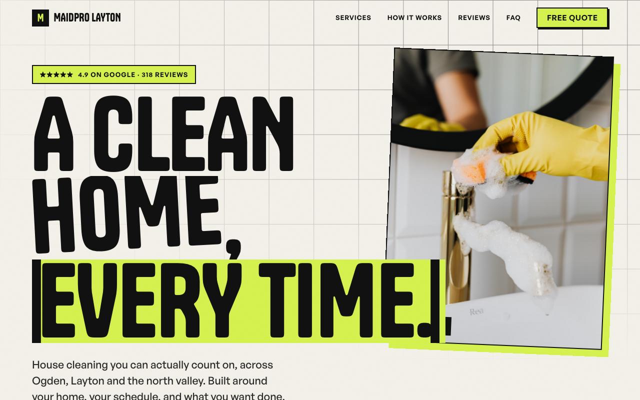 MaidPro Layton website design
