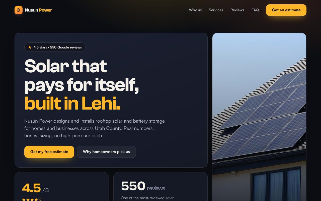 Nusun Power website design