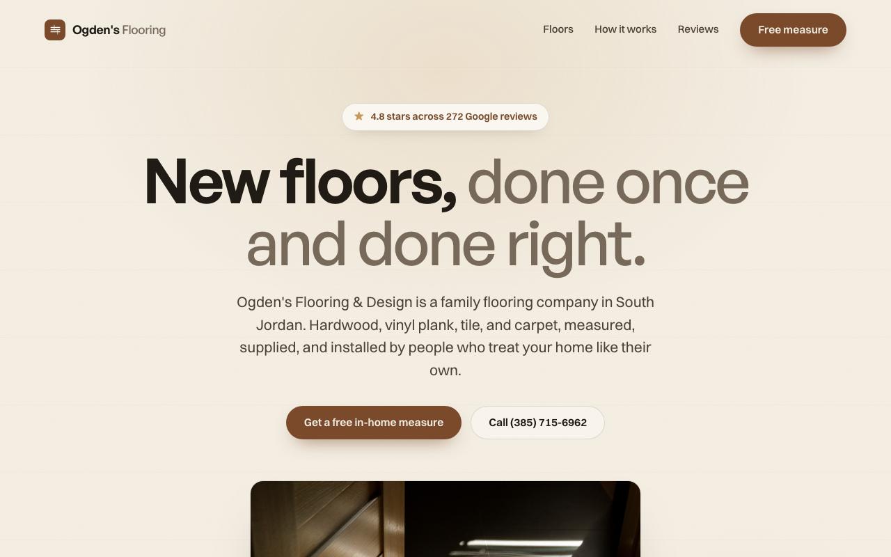 Ogden's Flooring & Design website design
