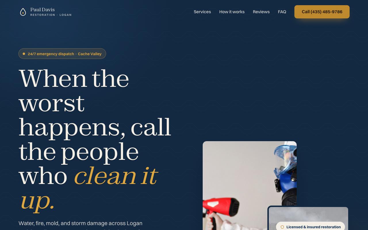 Paul Davis Restoration of Utah - Logan Office website design