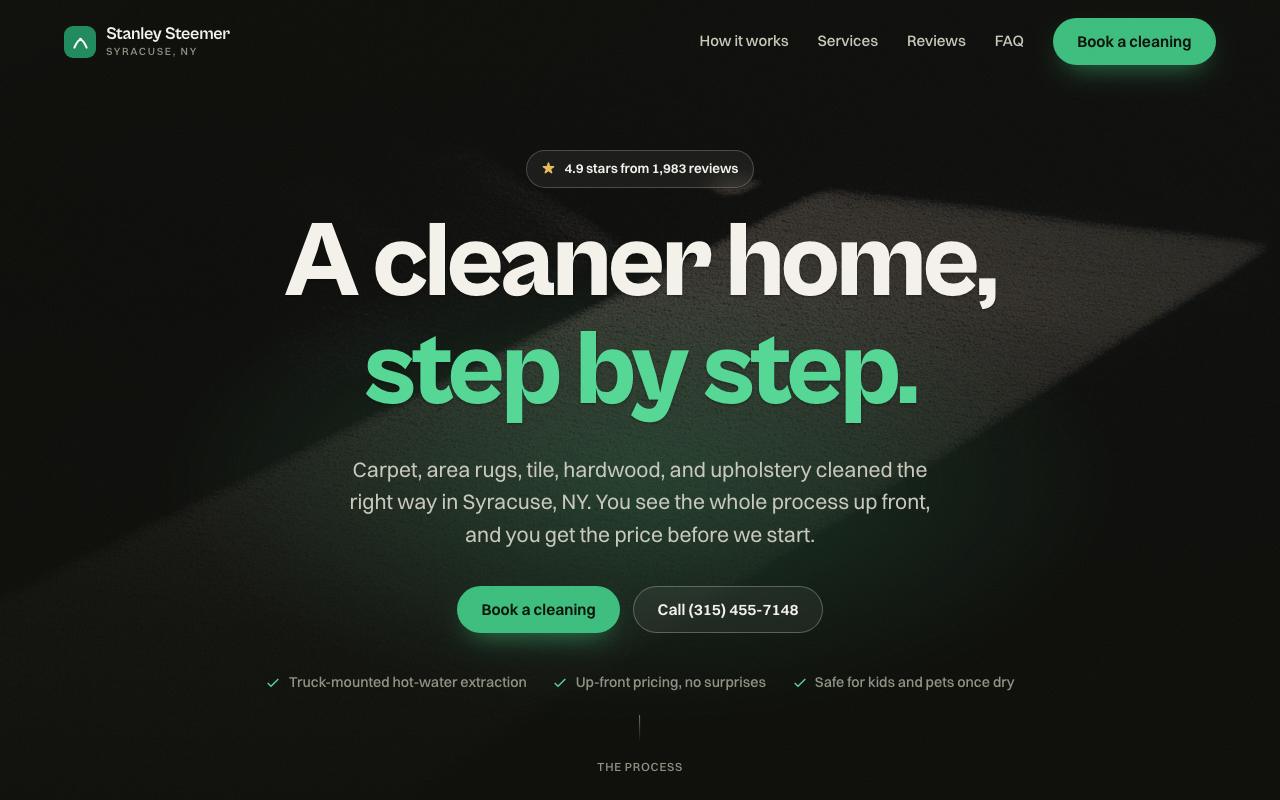 Stanley Steemer website design