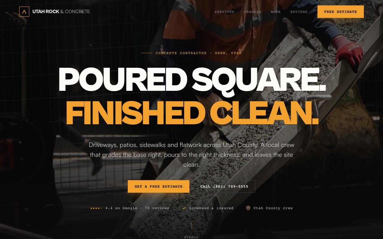 Utah Rock & Concrete website design