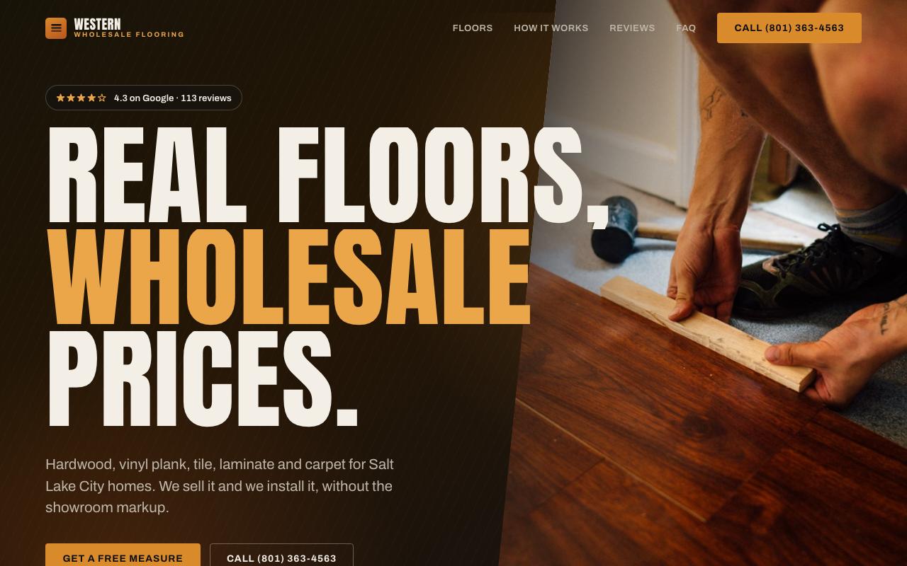 Western Wholesale Flooring website design